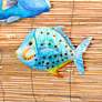 Eangee Caribbean Blue Fish 9" Wide Capiz Shell Wall Decor
