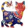 2_Eangee Cat 13" High Blue and Red Metal Wall Decor