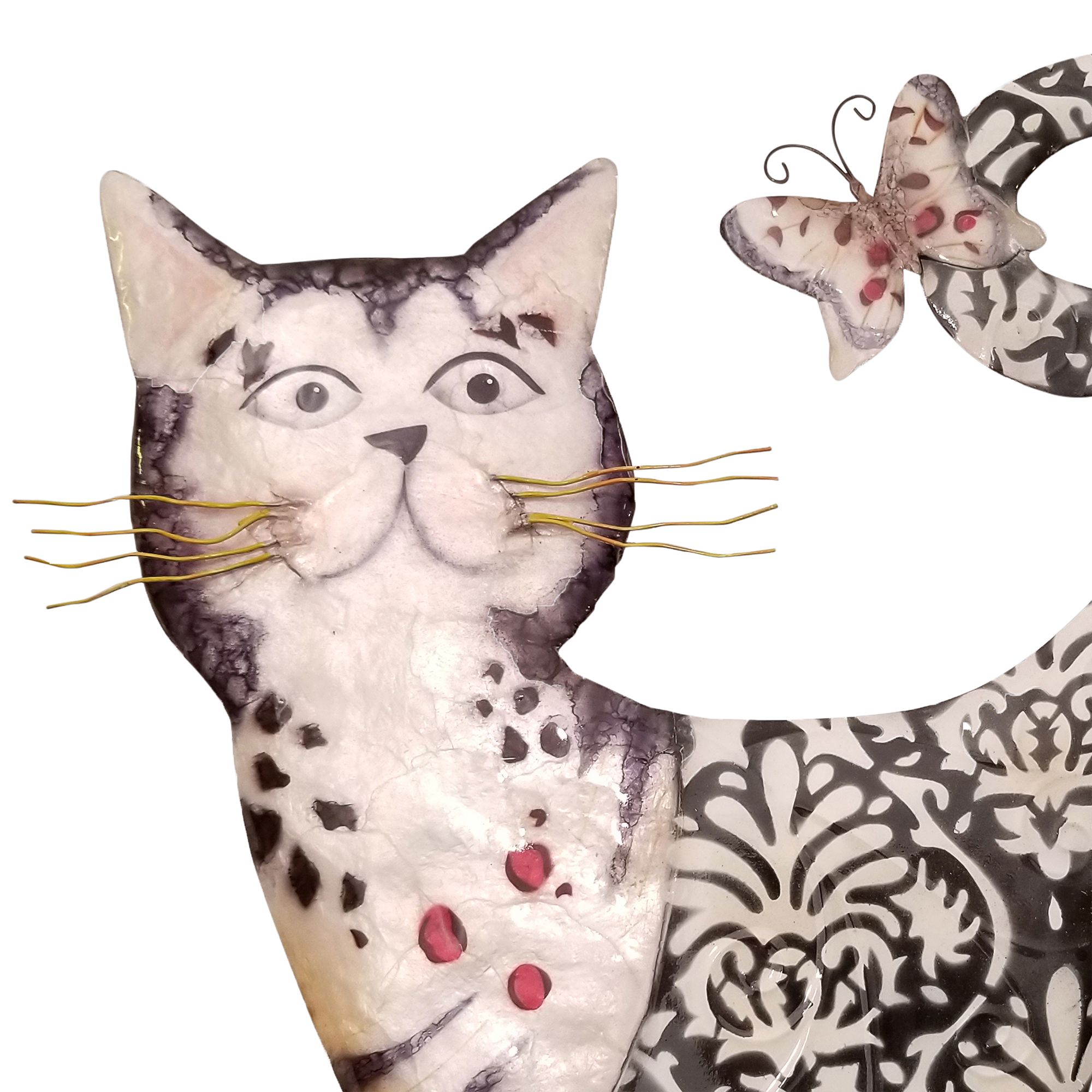 Image 3 Eangee Cat 14" High White and Black Metal Wall Decor more views