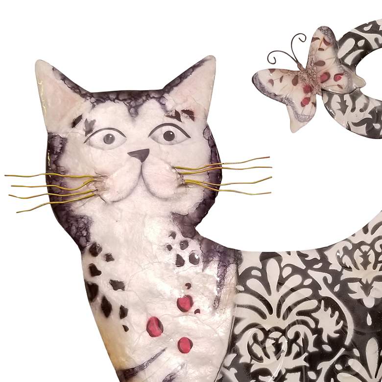 Image 3 Eangee Cat 14" High White and Black Metal Wall Decor more views