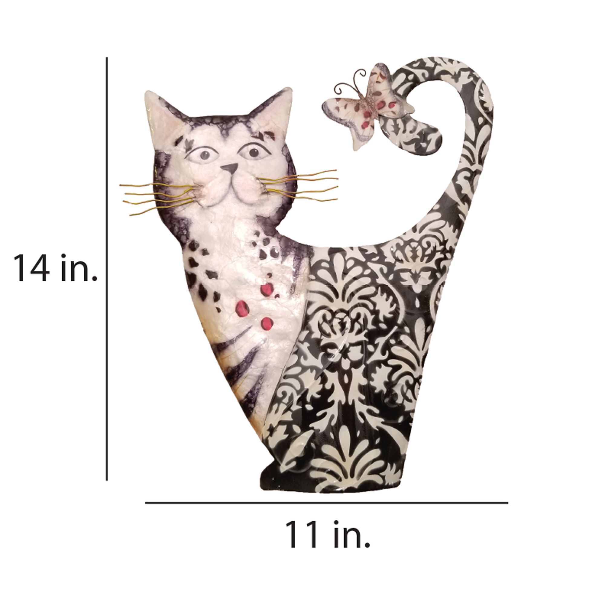 Image 4 Eangee Cat 14" High White and Black Metal Wall Decor more views