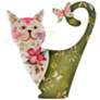 2_Eangee Cat 14" High White and Green Metal Wall Decor