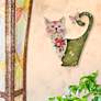 1_Eangee Cat 14" High White and Green Metal Wall Decor
