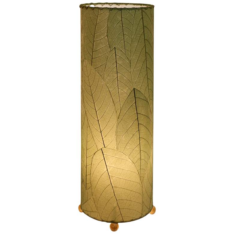 Image 2 Eangee Cocoa Leaves Green Cylinder Table Lamp