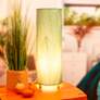 Eangee Cocoa Leaves Green Cylinder Table Lamp