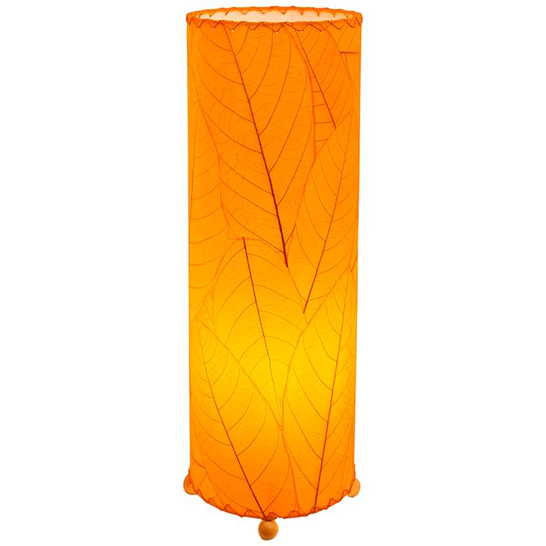 Image 2 Eangee Cocoa Leaves Orange Cylinder Table Lamp