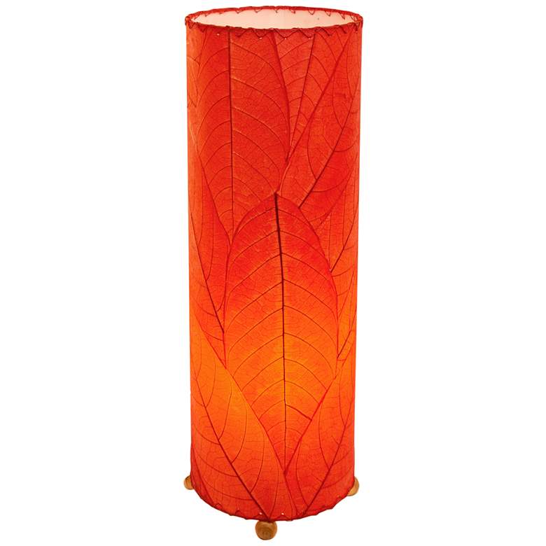 Image 2 Eangee Cocoa Leaves Red Cylinder Table Lamp