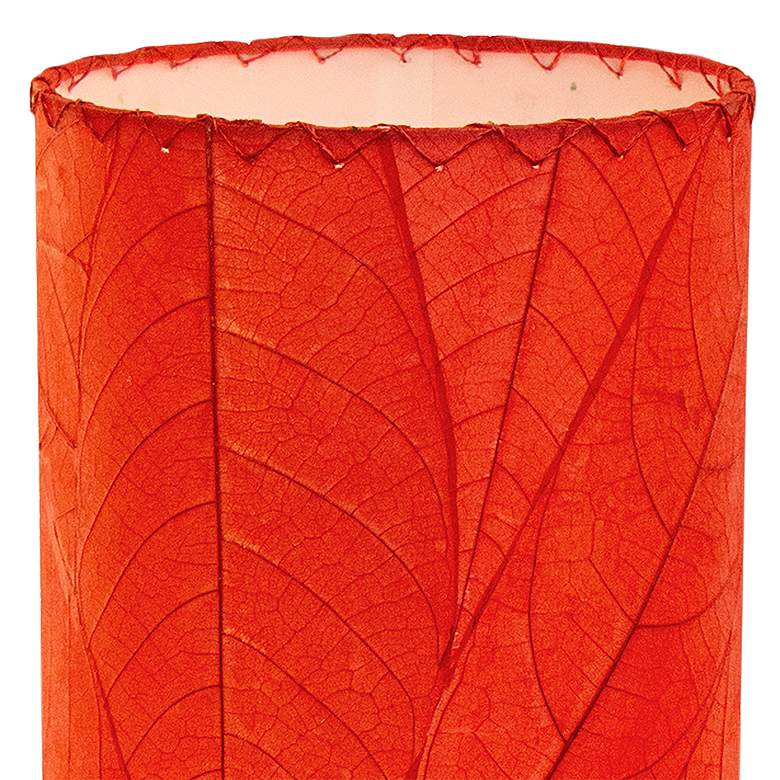 Image 3 Eangee Cocoa Leaves Red Cylinder Table Lamp more views