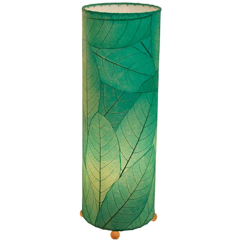 Image 2 Eangee Cocoa Leaves Sea Blue Cylinder Table Lamp