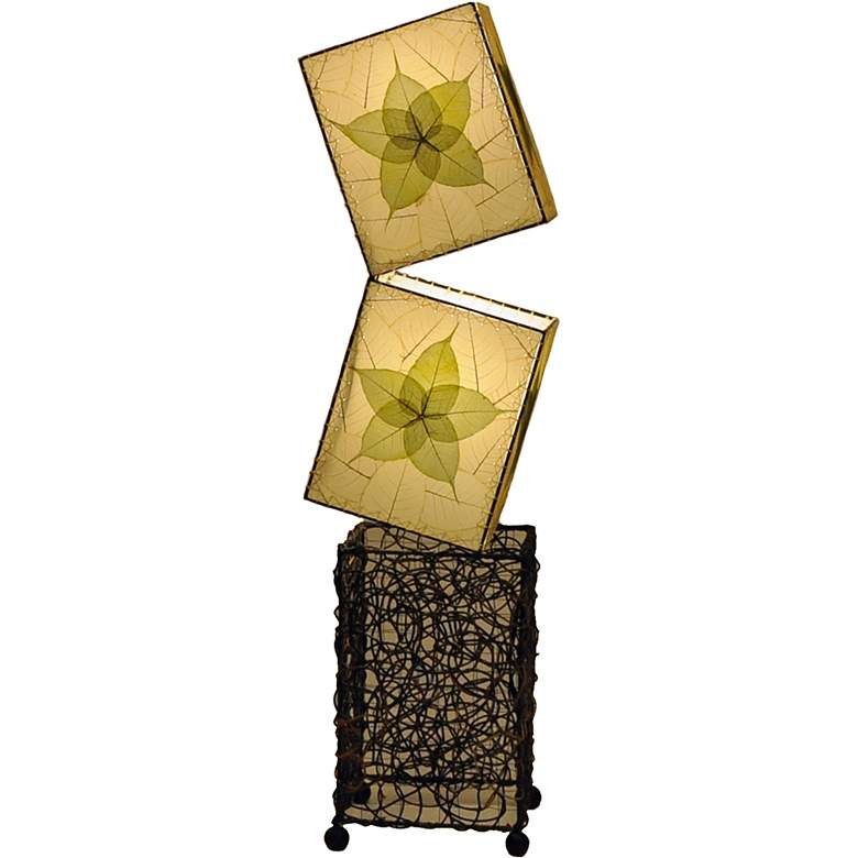 Image 1 Eangee Cube Green Banyan Leaves Large Floor Lamp