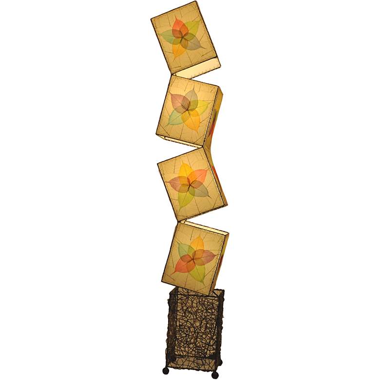 Image 1 Eangee Cube Multi-Color Banyan Leaves Giant Floor Lamp