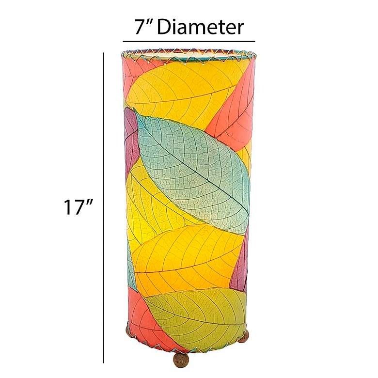 Image 5 Eangee Cylinder 16 1/2" Multi-Color Cocoa Leaves Uplight Table Lamp more views