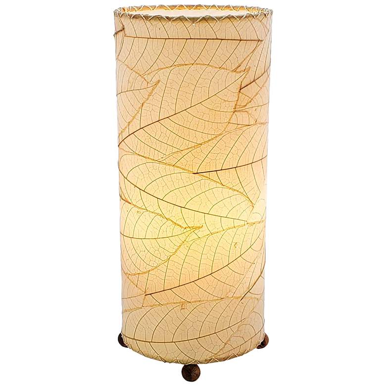 Image 2 Eangee Cylinder 16 1/2" Natural Cocoa Leaves Uplight Table Lamp