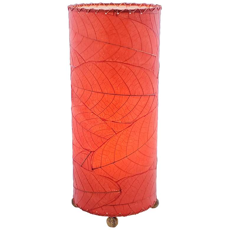 Image 1 Eangee Cylinder Red Cocoa Leaves Uplight Accent Table Lamp