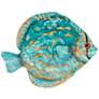 2_Eangee Discus Fish 8" Wide Blue Capiz Shell Wall Decor