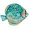 Eangee Discus Fish 8" Wide Blue Capiz Shell Wall Decor