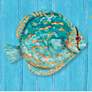 1_Eangee Discus Fish 8" Wide Blue Capiz Shell Wall Decor