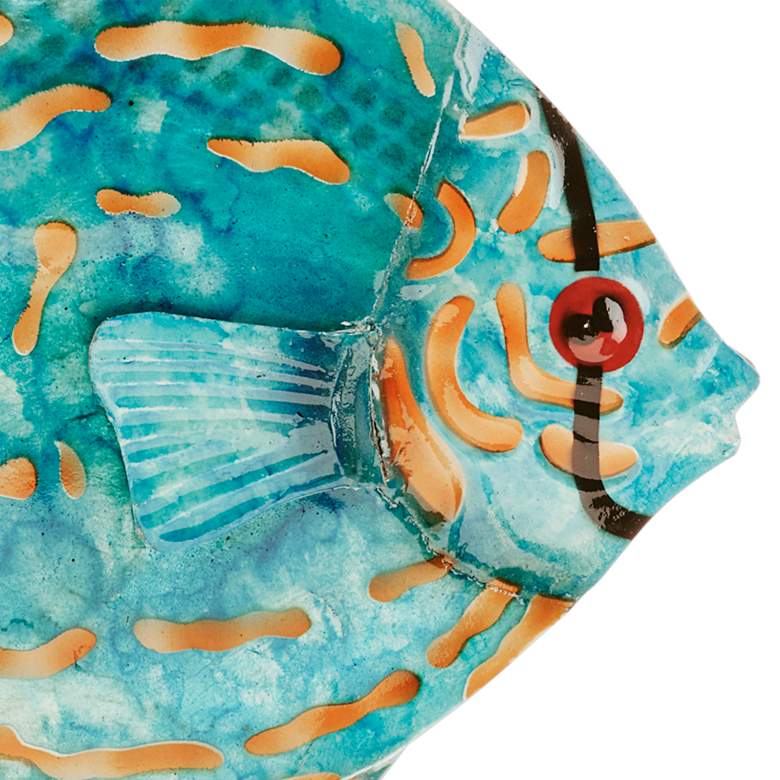 Image 3 Eangee Discus Fish 8" Wide Blue Capiz Shell Wall Decor more views
