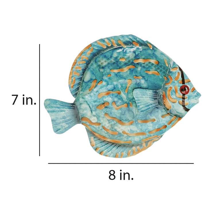 Image 4 Eangee Discus Fish 8" Wide Blue Capiz Shell Wall Decor more views