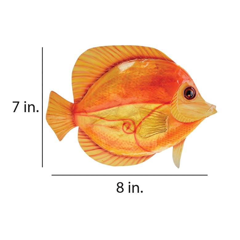 Image 4 Eangee Discus Fish 8" Wide Orange Capiz Shell Wall Decor more views