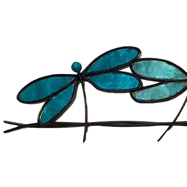 Image 2 Eangee Dragonflies On A Wire 28 inch Wide Blue Metal Wall Decor more views