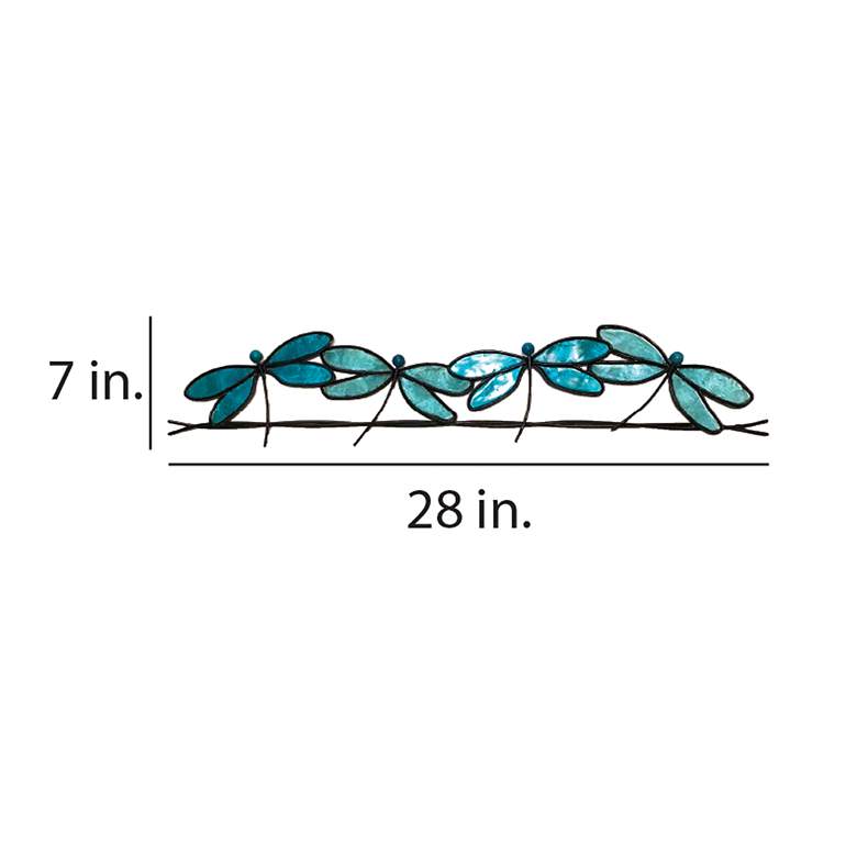 Image 3 Eangee Dragonflies On A Wire 28 inch Wide Blue Metal Wall Decor more views