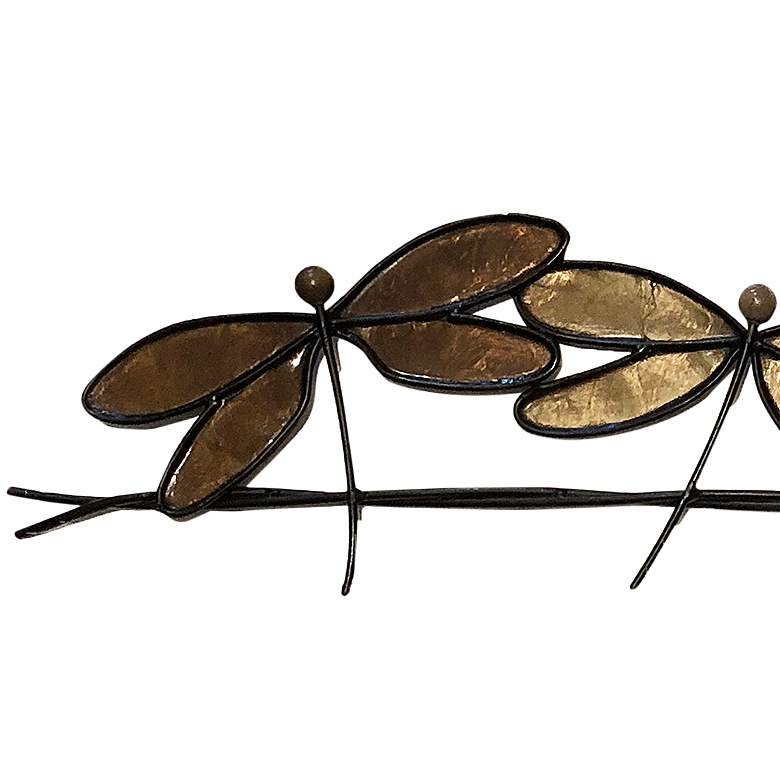 Image 3 Eangee Dragonflies On A Wire 28 inch Wide Brown Metal Wall Decor more views