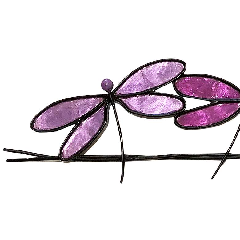 Image 3 Eangee Dragonflies On A Wire 28"W Purple Metal Wall Decor more views