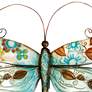 3_Eangee Dragonfly 14" Wide Blue and Pearl Metal Wall Decor more views