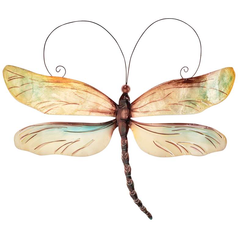 Image 2 Eangee Dragonfly 14 inch Wide Pearl Capiz Shell Wall Art