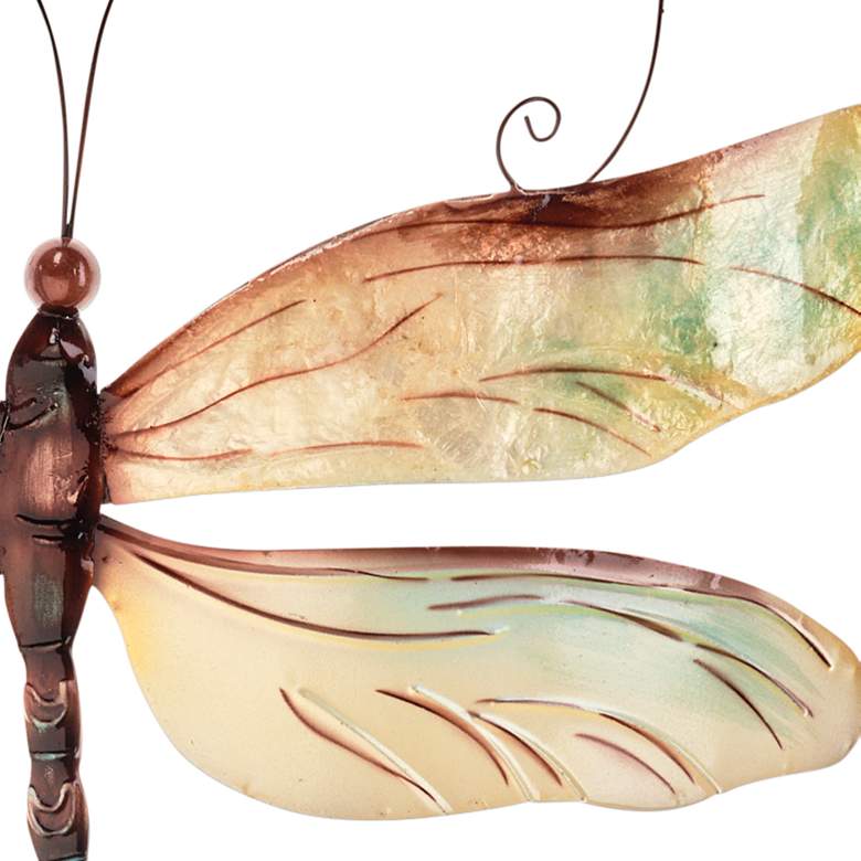 Image 3 Eangee Dragonfly 14 inch Wide Pearl Capiz Shell Wall Art more views