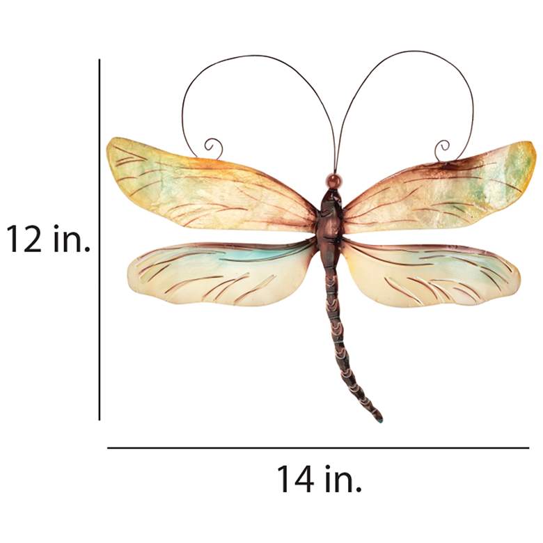 Image 4 Eangee Dragonfly 14" Wide Pearl Capiz Shell Wall Art more views