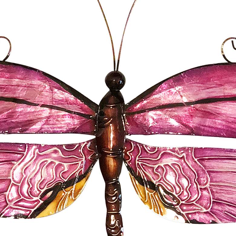 Image 2 Eangee Dragonfly 14" Wide Purple Capiz Shell Wall Decor more views