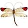 Eangee Dragonfly 14" Wide Red Tipped Capiz Shell Wall Decor