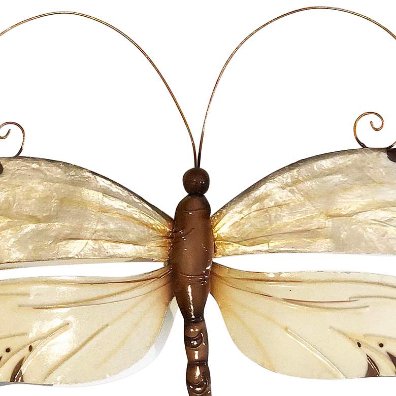 Image 3 Eangee Dragonfly 14" Wide Red Tipped Capiz Shell Wall Decor more views