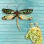 1_Eangee Dragonfly 14"W Aqua and Gold Capiz Shell Wall Decor