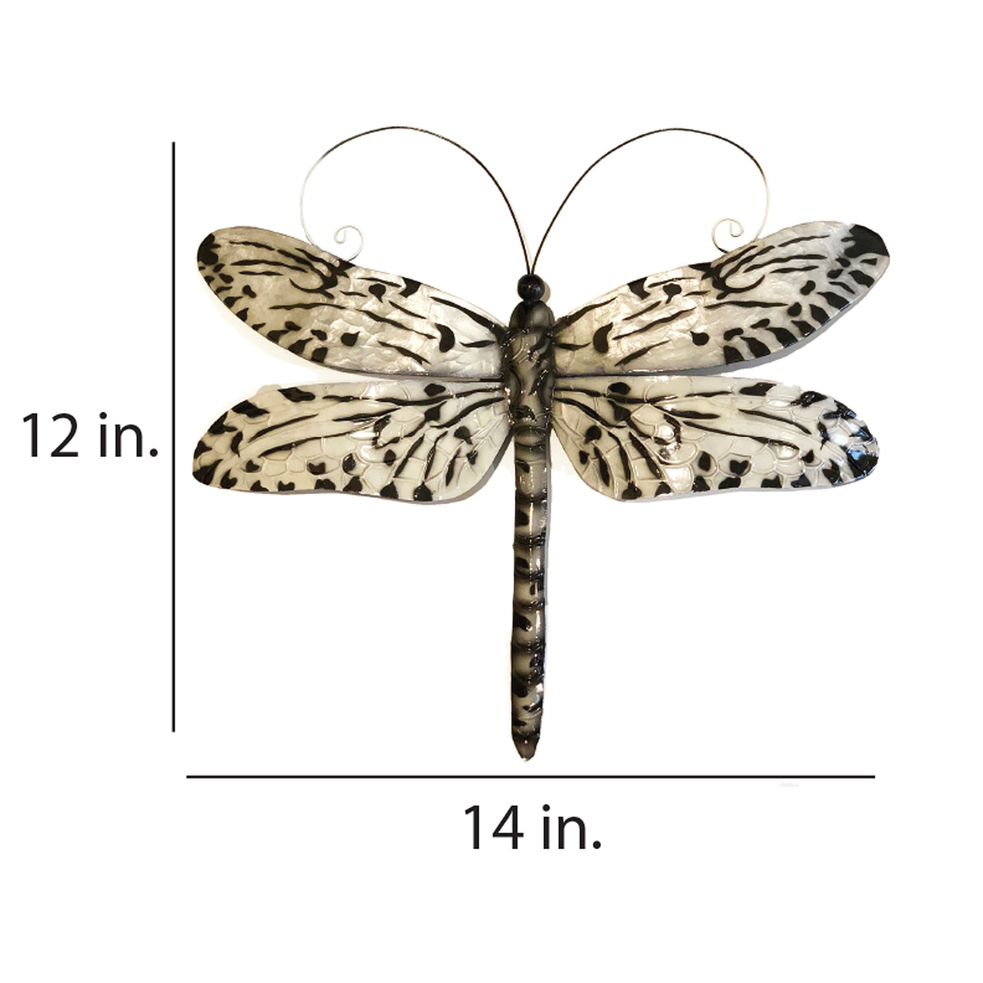 Image 4 Eangee Dragonfly 14"W Black and White Capiz Shell Wall Decor more views