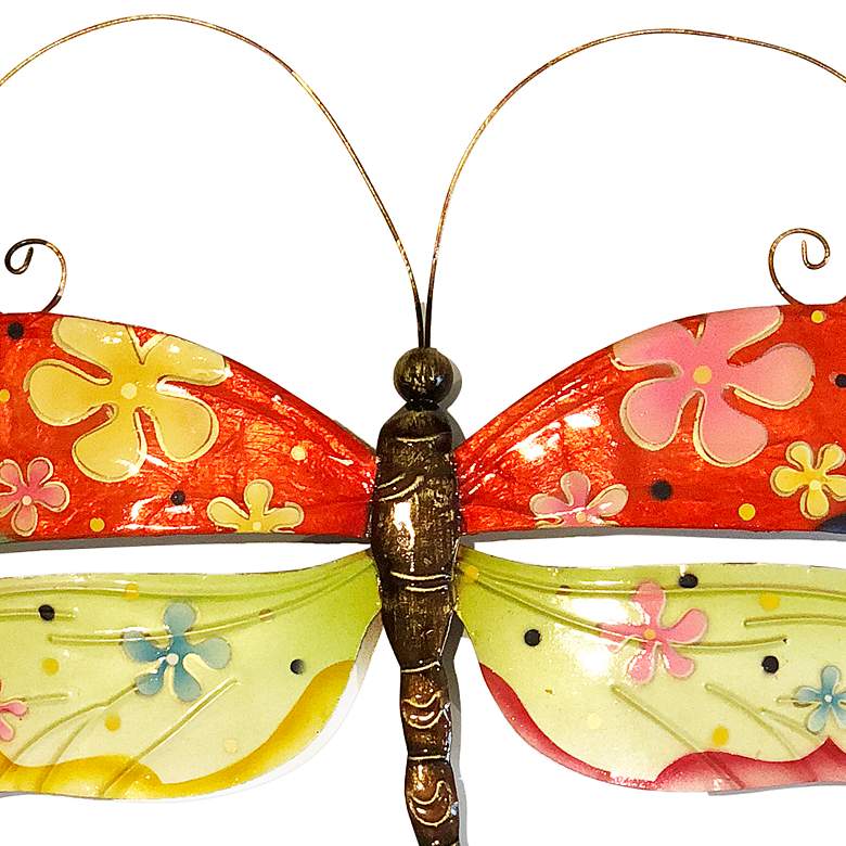 Image 2 Eangee Dragonfly 14 inchW Flower Power Capiz Shell Wall Decor more views