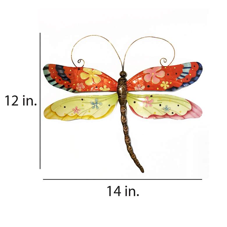 Image 4 Eangee Dragonfly 14 inchW Flower Power Capiz Shell Wall Decor more views