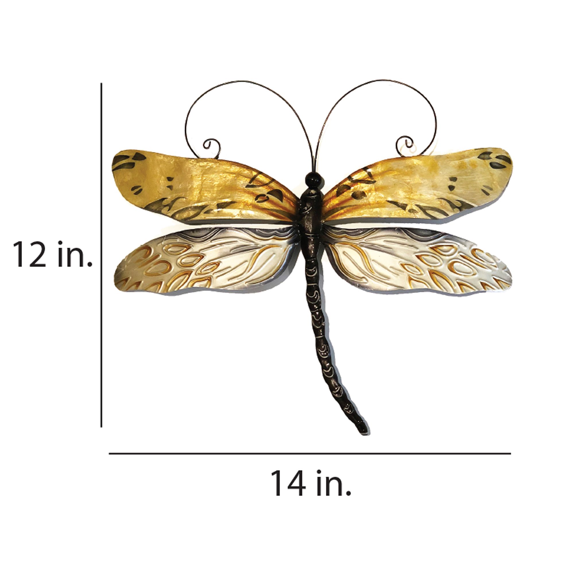 Image 4 Eangee Dragonfly 14"W Honey Yellow Capiz Shell Wall Decor more views