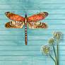 1_Eangee Dragonfly 14"W Multi-Color Red Capiz Shell Wall Decor