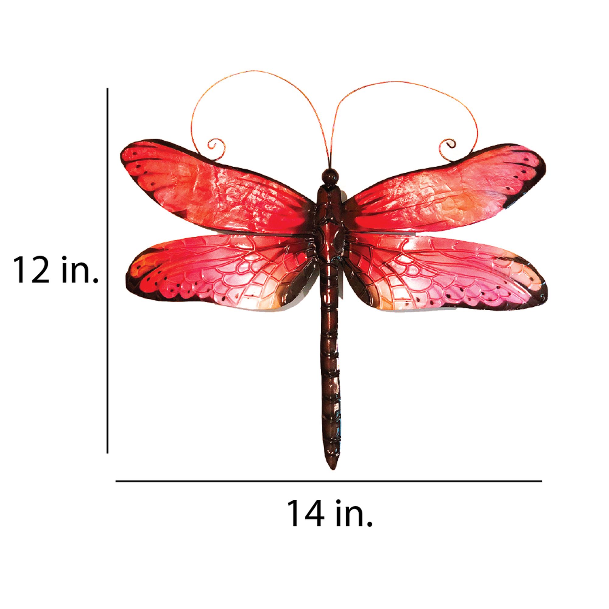 Image 4 Eangee Dragonfly 14"W Red and Black Capiz Shell Wall Decor more views