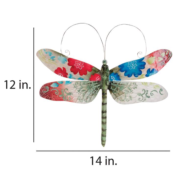 Image 4 Eangee Dragonfly 14 inchW Spring Flowers Capiz Shell Wall Decor more views