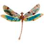 Eangee Dragonfly 16" Wide Gold and Aqua Capiz Wall Decor