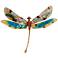 Eangee Dragonfly 16" Wide Gold and Aqua Capiz Wall Decor