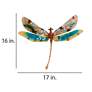 Eangee Dragonfly 16" Wide Gold and Aqua Capiz Wall Decor