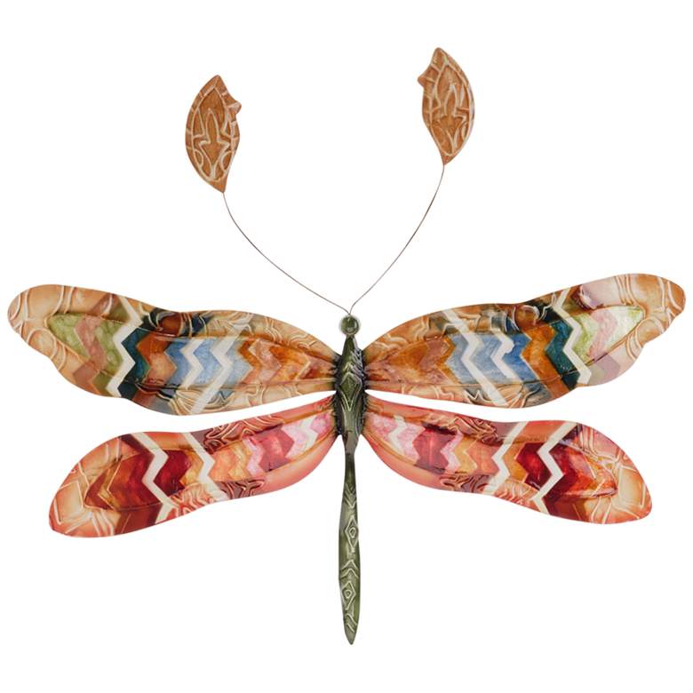 Image 2 Eangee Dragonfly 18 inch Wide Multi-Color Capiz Shell Wall Decor