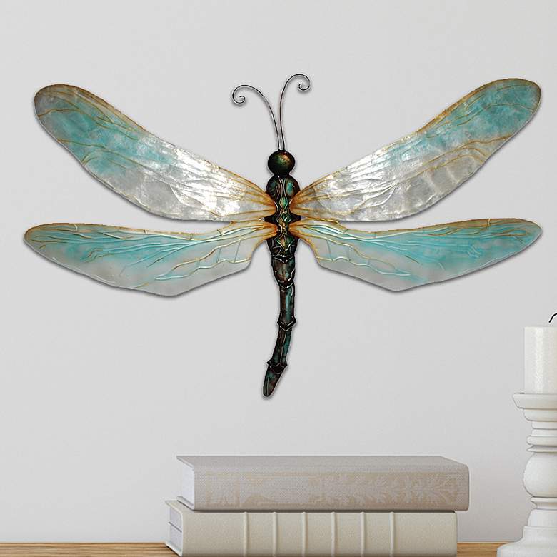 Image 1 Eangee Dragonfly Wall Decor Large Pearl