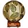 Eangee Driftwood Green Cocoa Leaves Orb Accent Table Lamp