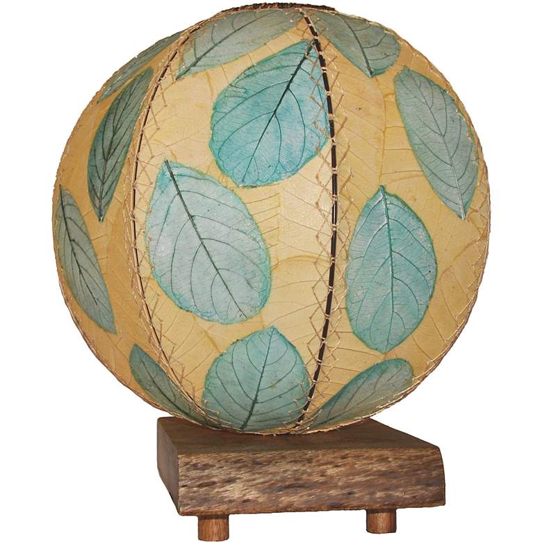 Image 1 Eangee Driftwood Sea Blue Cocoa Leaves Orb Accent Table Lamp